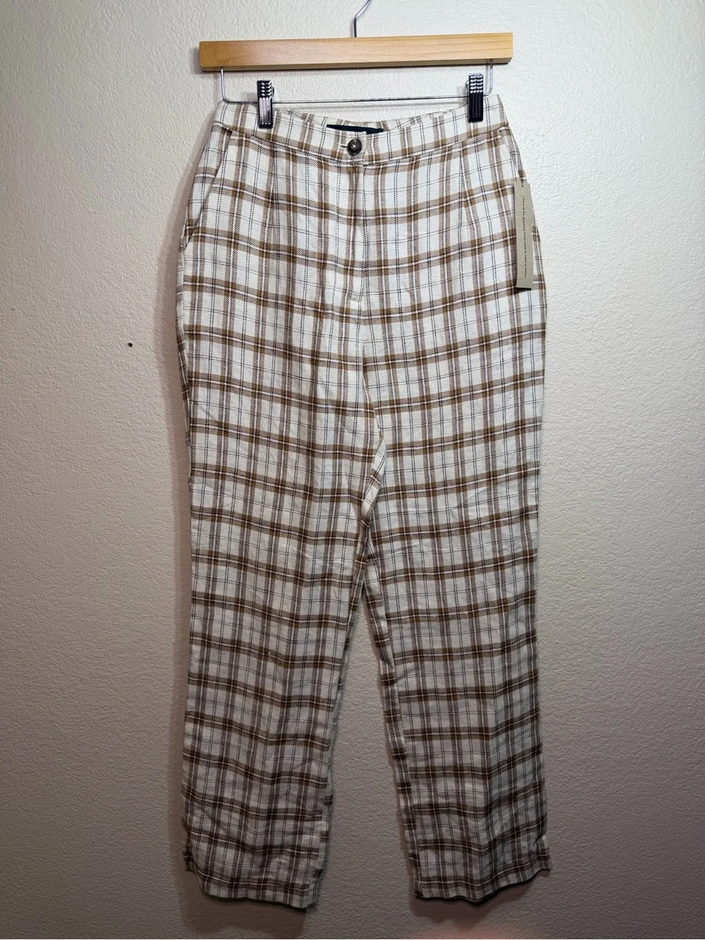 Reformation Verano Linen Check Plaid Pants 2 Fall Academia Autumn Preppy